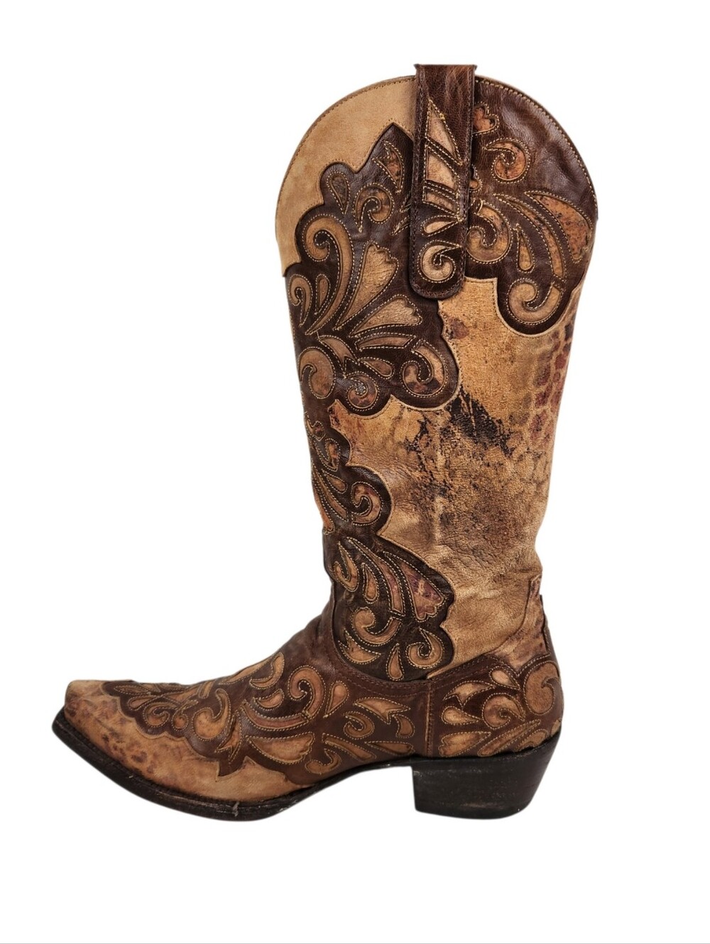 Old Gringo Linda L1025-4 Leather Cheetah Brown Tan Western Boot Womens Size 7.5B - Picture 6 of 14